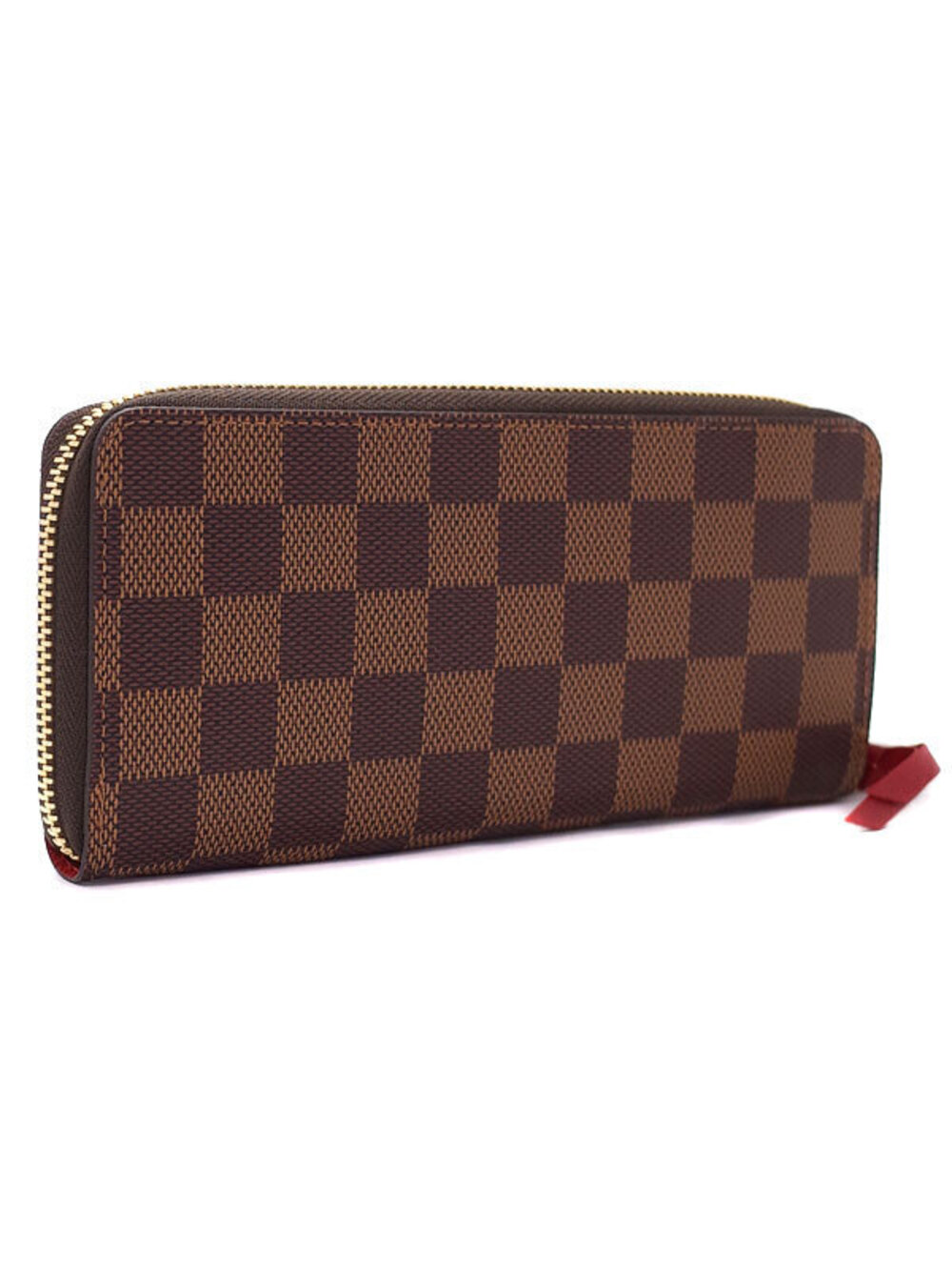 Louis Vuitton Long Zipper Portefeuille Damier Wallet Round Clemence Brown